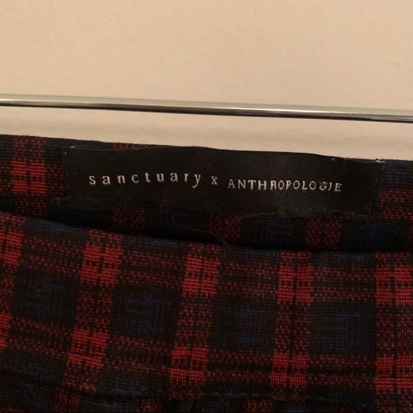 Sanctuary x Anthropologie Red Blue Plaid Leggings - Picture 3 of 6
